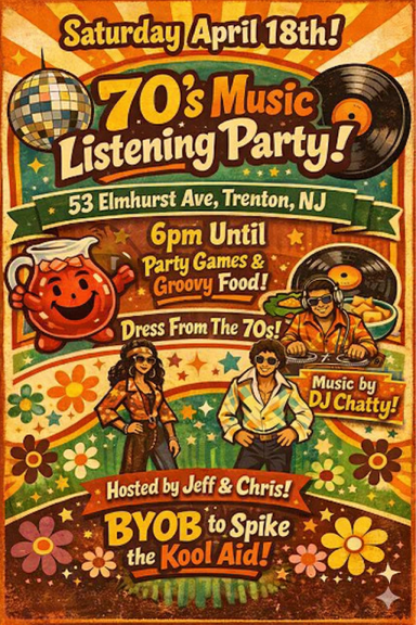 The 70s party flyer
