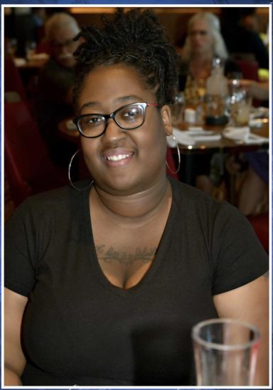 Sharese at dinner