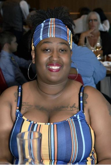 Sharese at dinner