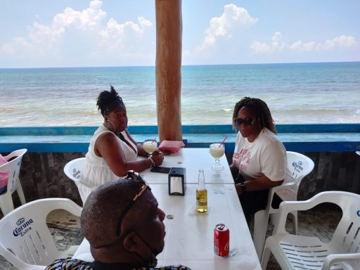 Katie, Sharese and Brian eating lunch (Cozumel Mexico)